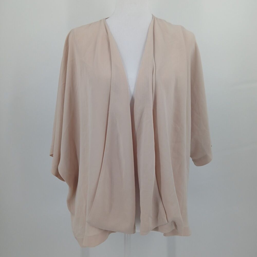 womans forever 21 contemporary open front blouse blush pink nude size small